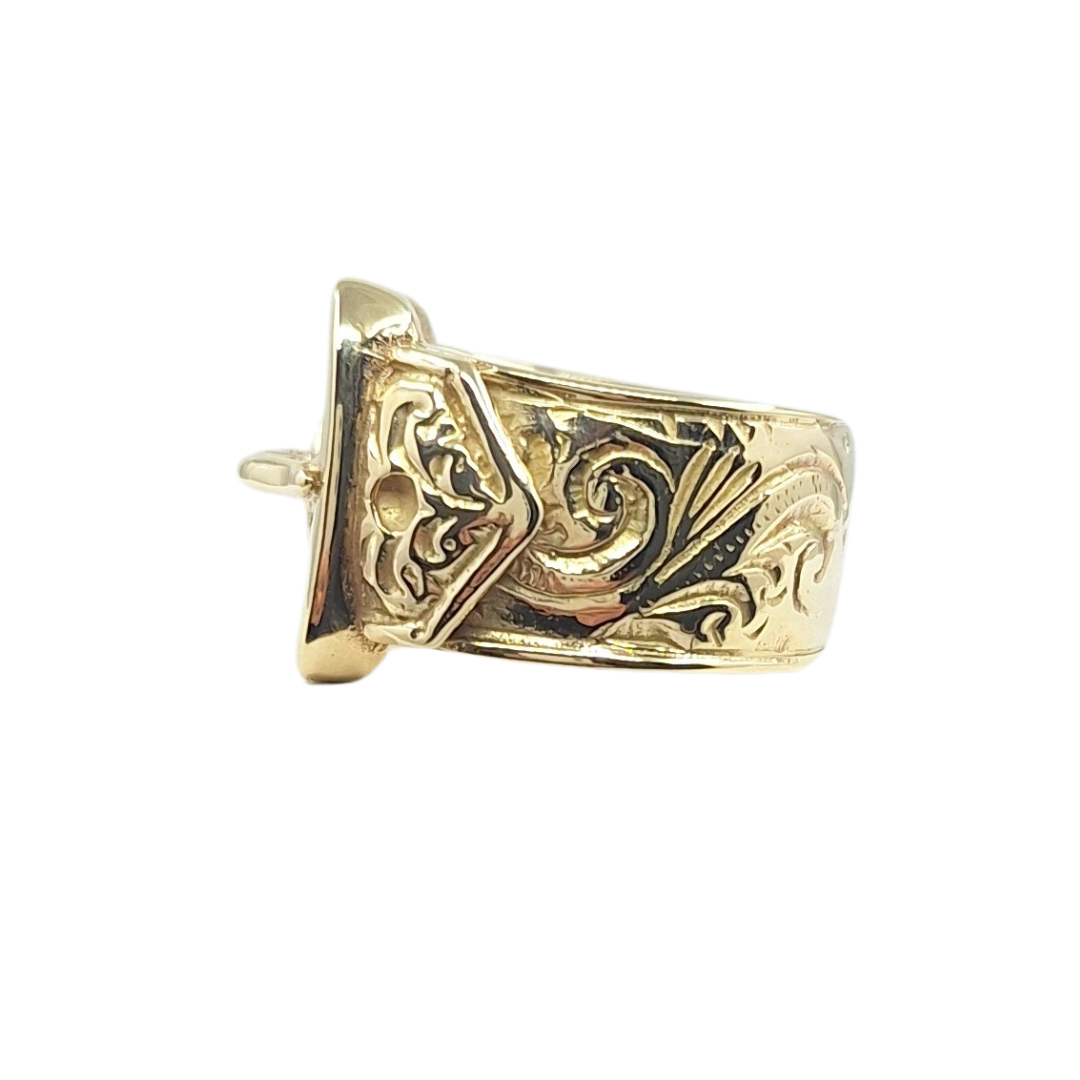 9ct Yellow Gold Double Buckle Ring
