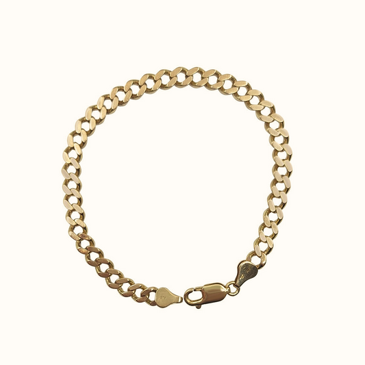 9ct Yellow Gold Curb Bracelet 7.5"