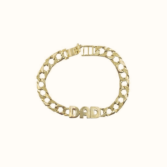 9ct Yellow Gold DAD Bracelet 8.5"