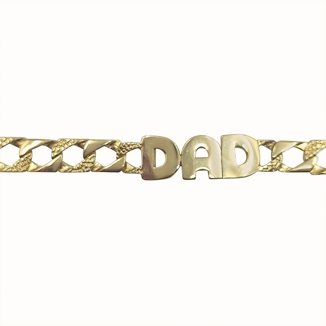 9ct Yellow Gold DAD Bracelet 8.5"
