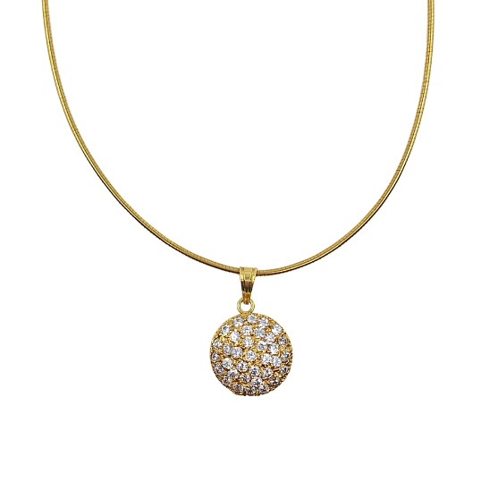 18ct Yellow Gold CZ Pendant & Earrings Set