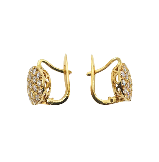 18ct Yellow Gold CZ Pendant & Earrings Set
