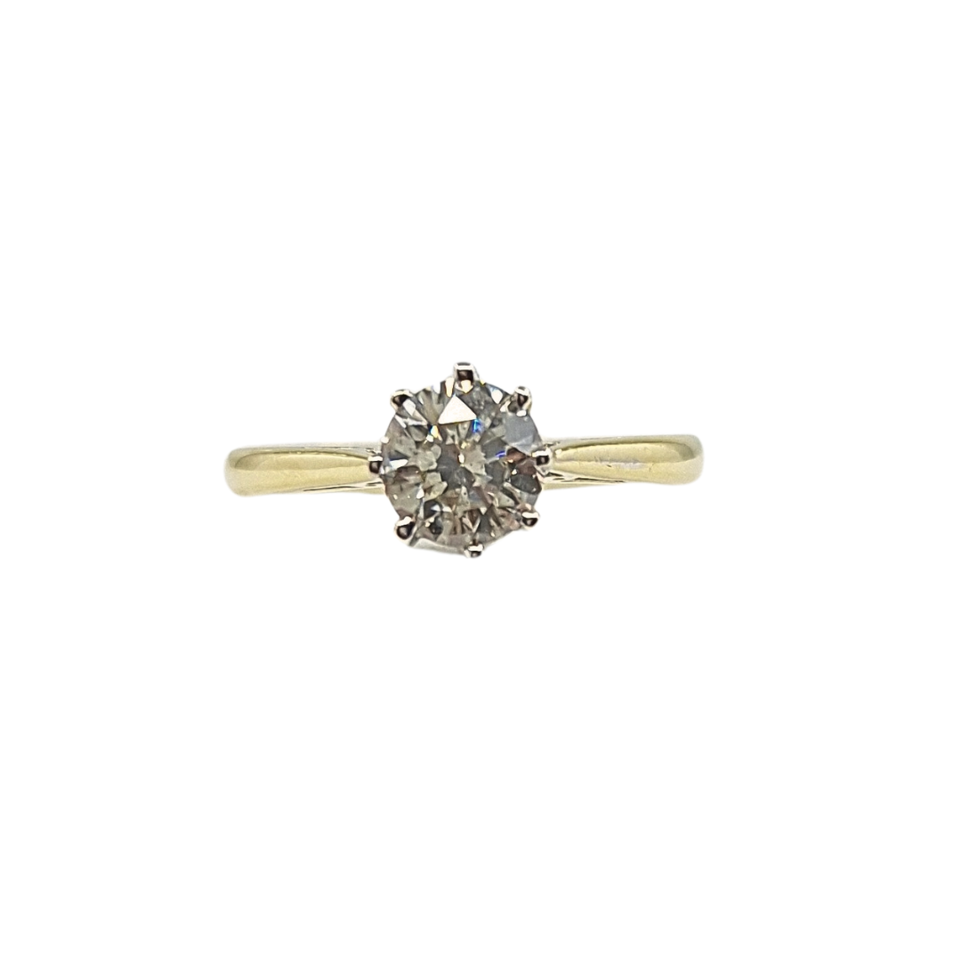 18ct Yellow Gold Diamond Solitaire Ring 1ct