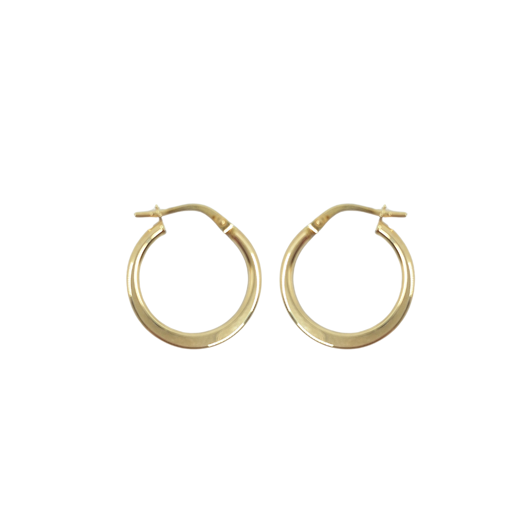 9ct Yellow Gold Plain Round Creole Earrings