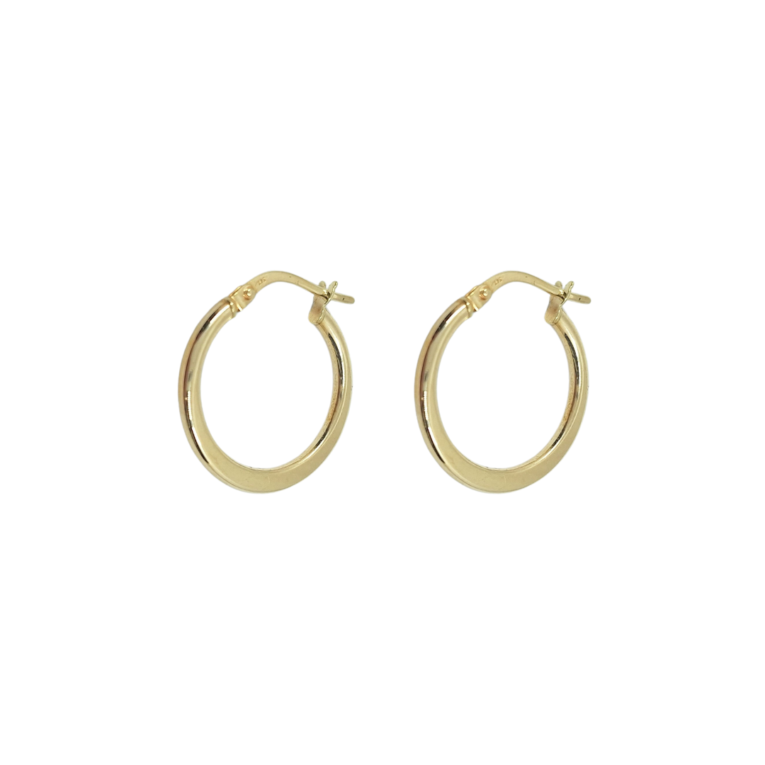 9ct Yellow Gold Plain Round Creole Earrings