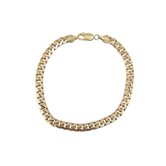 9ct Yellow Gold Curb Bracelet 8.75"