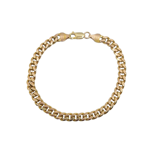 9ct Yellow Gold Hollow Curb Bracelet 7.5"