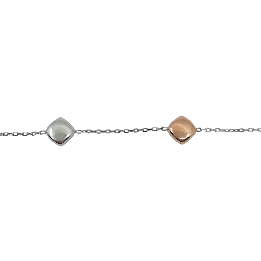 9ct White & Rose Gold Bracelet 7"