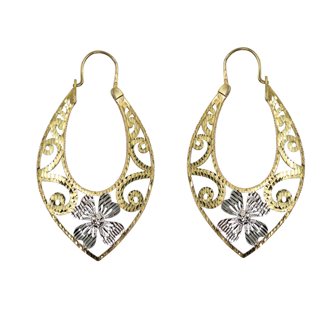 14ct Yellow & White Gold Spanish Style Earrings
