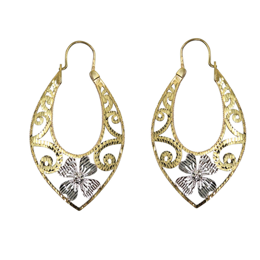14ct Yellow & White Gold Spanish Style Earrings