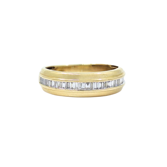 10ct Yellow Gold Gents Diamond Band Ring 0.50ct