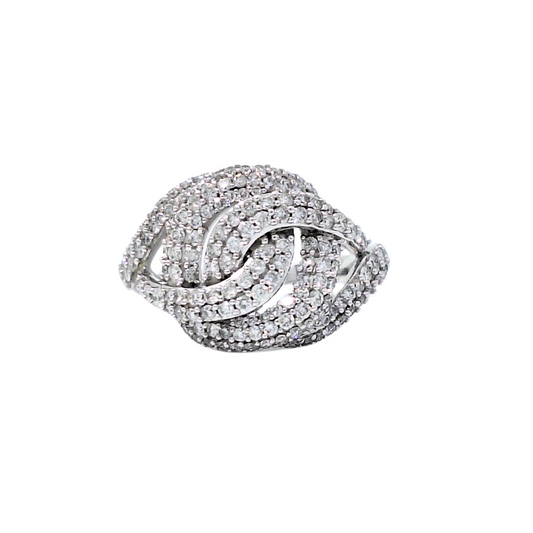 10ct White Gold Diamond Cluster Ring 1ct