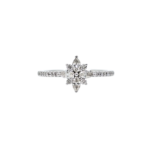 10ct White Gold Diamond Cluster Ring 0.50ct