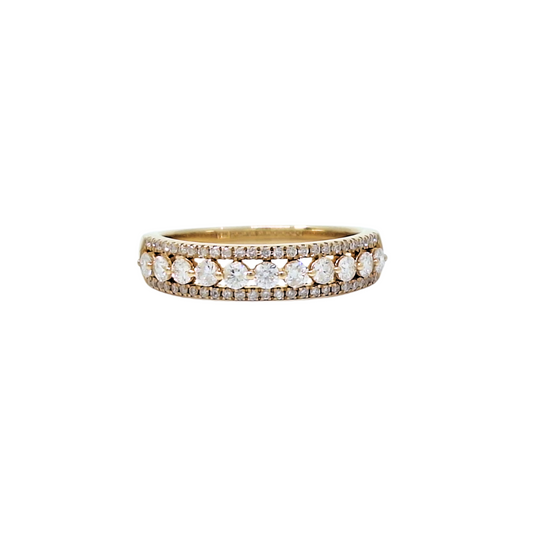 10ct Yellow Gold Diamond Fancy Band Ring 0.70ct