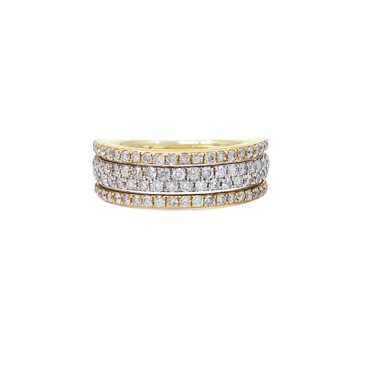 14ct Yellow Gold Diamond Fancy Band Ring 1ct