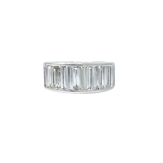 Platinum Diamond Baguette Half Eternity Ring