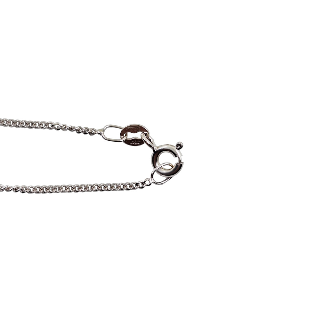 14ct White Gold Mystic Topaz & Diamond Pendant With Curb Chain