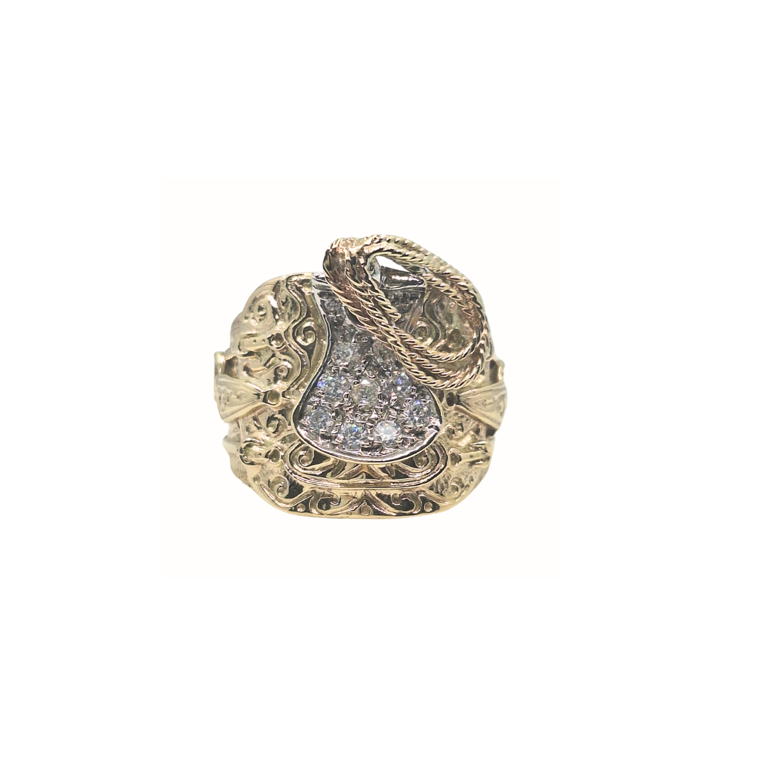 9ct Yellow Gold Saddle Ring 22.8g