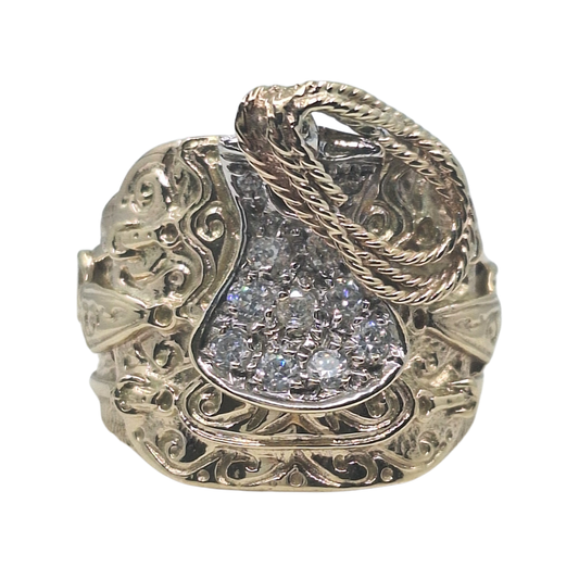 9ct Yellow Gold Saddle Ring 22.8g