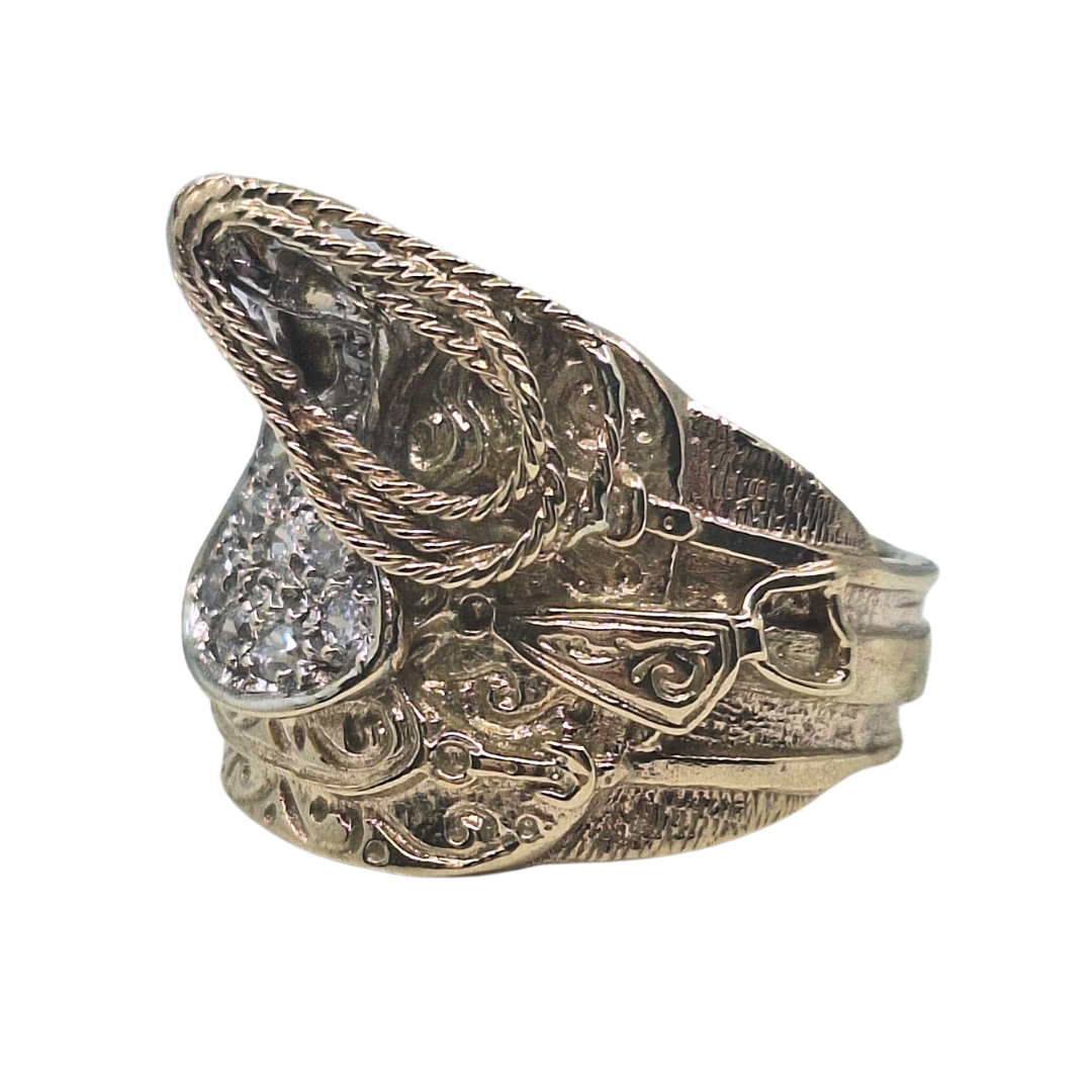 9ct Yellow Gold Saddle Ring 22.8g