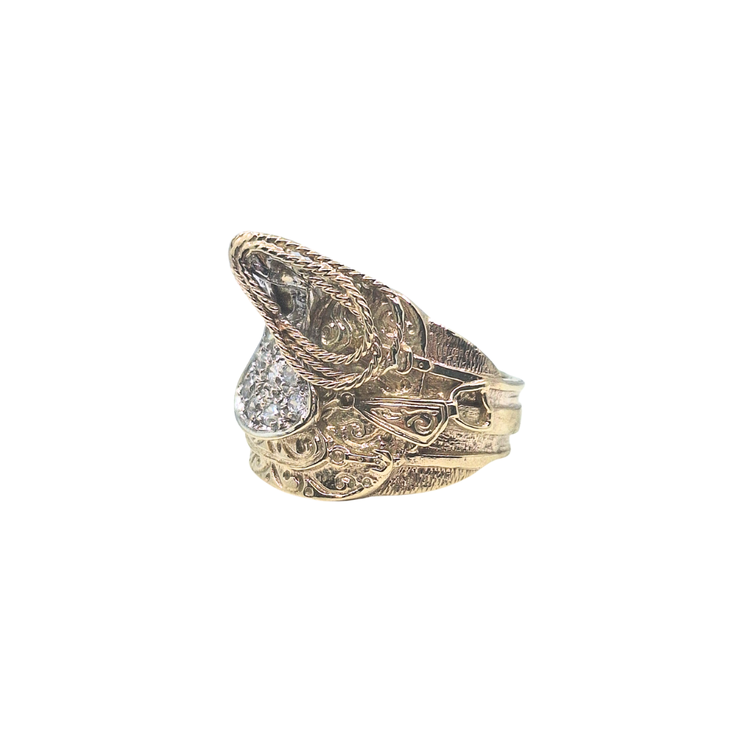9ct Yellow Gold Saddle Ring 22.8g