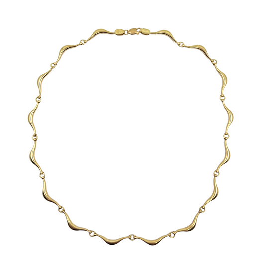 9ct Yellow Gold Wave Collar Necklace 17"