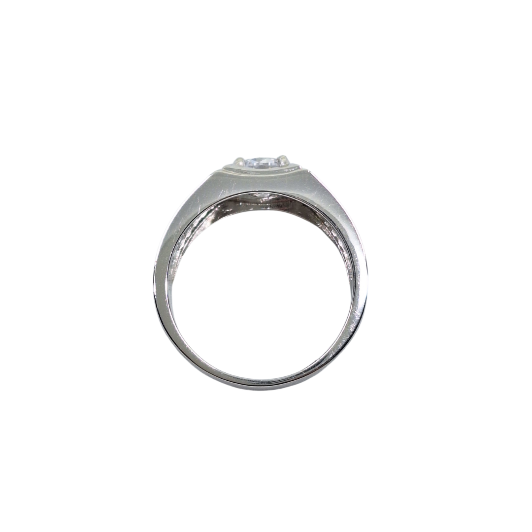 Silver Cubic Zirconia Signet Ring