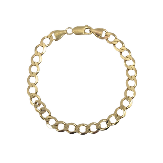 9ct Yellow Gold Curb Bracelet 8"