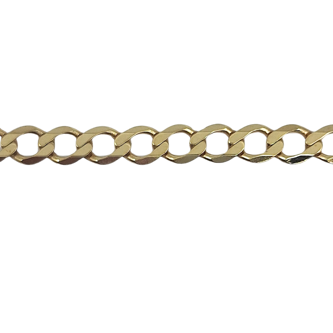 9ct Yellow Gold Curb Bracelet 8"