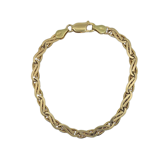 9ct Yellow Gold Fancy Link Bracelet 7"