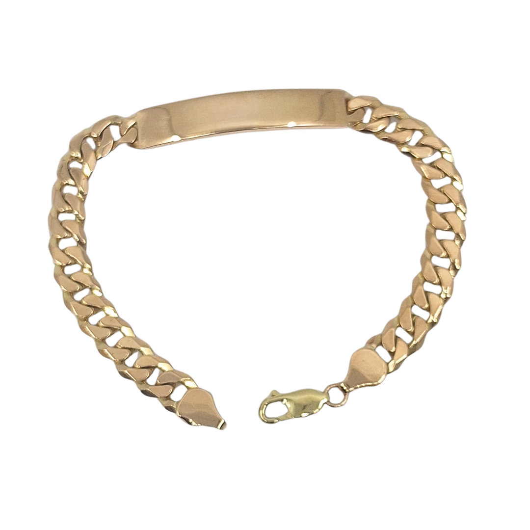 9ct Yellow Gold Identity Curb Bracelet 8.5"