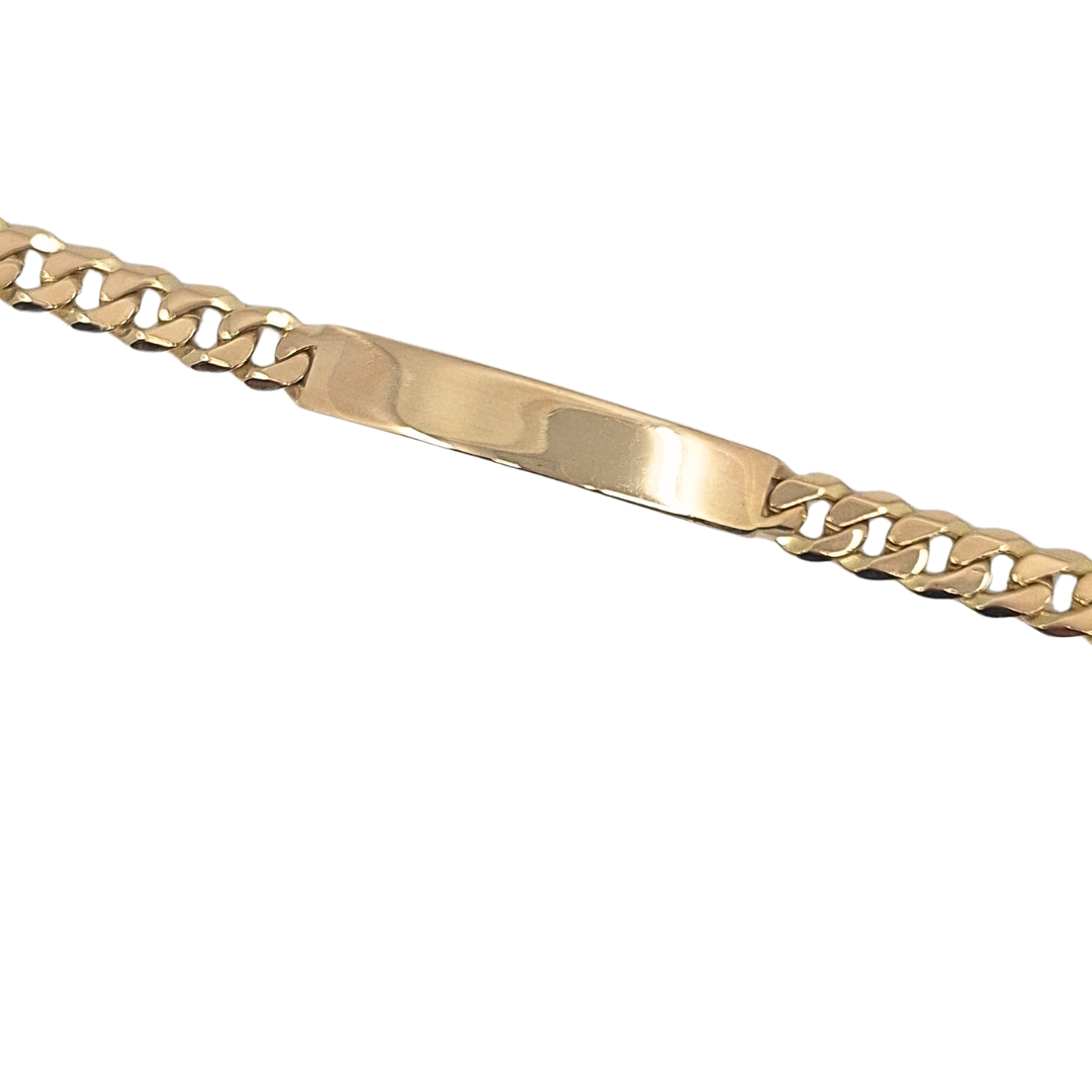 9ct Yellow Gold Identity Curb Bracelet 8.5"