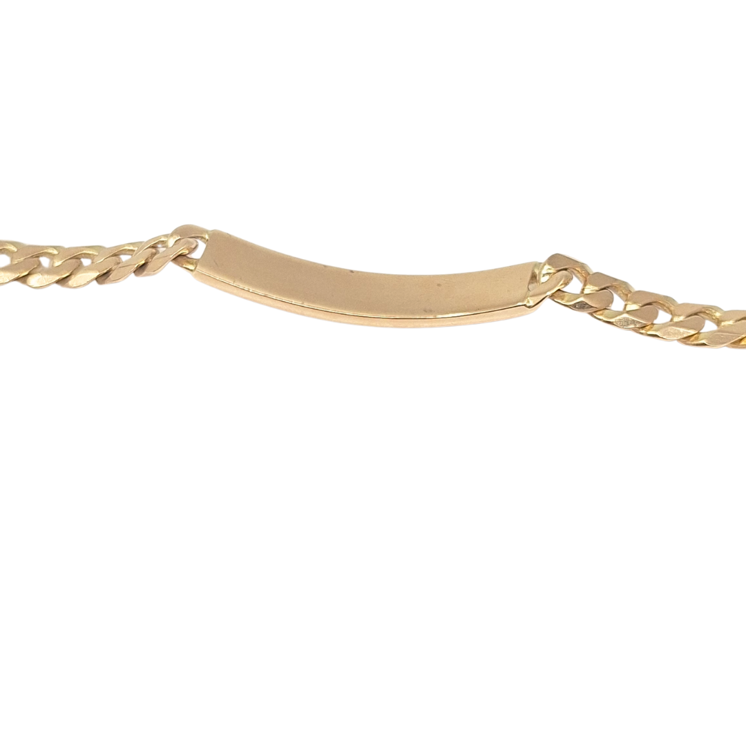 9ct Yellow Gold Identity Curb Bracelet 8.5"