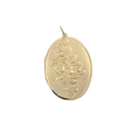 9ct Yellow Gold Engraved Locket