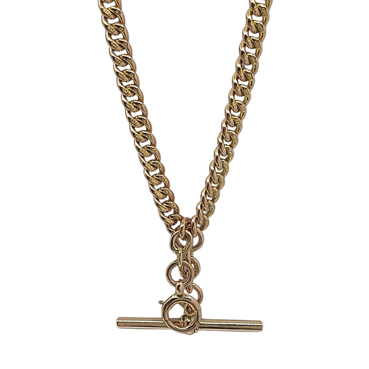 9ct Yellow Gold Solid Albert Chain 18"