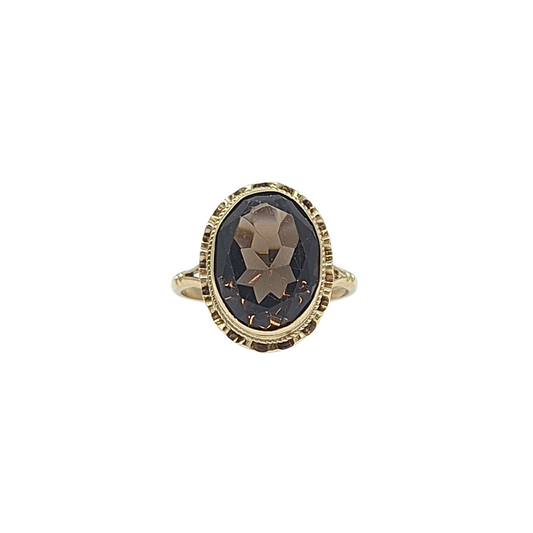 9ct Yellow Gold Smokey Quartz Ring