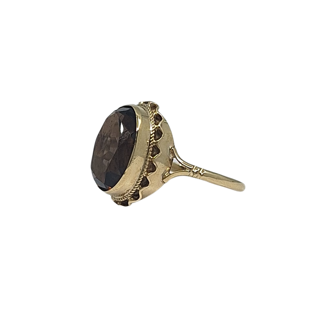 9ct Yellow Gold Smokey Quartz Ring