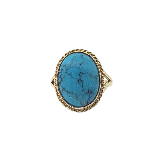 9ct Yellow Gold Turquoise Dress Ring
