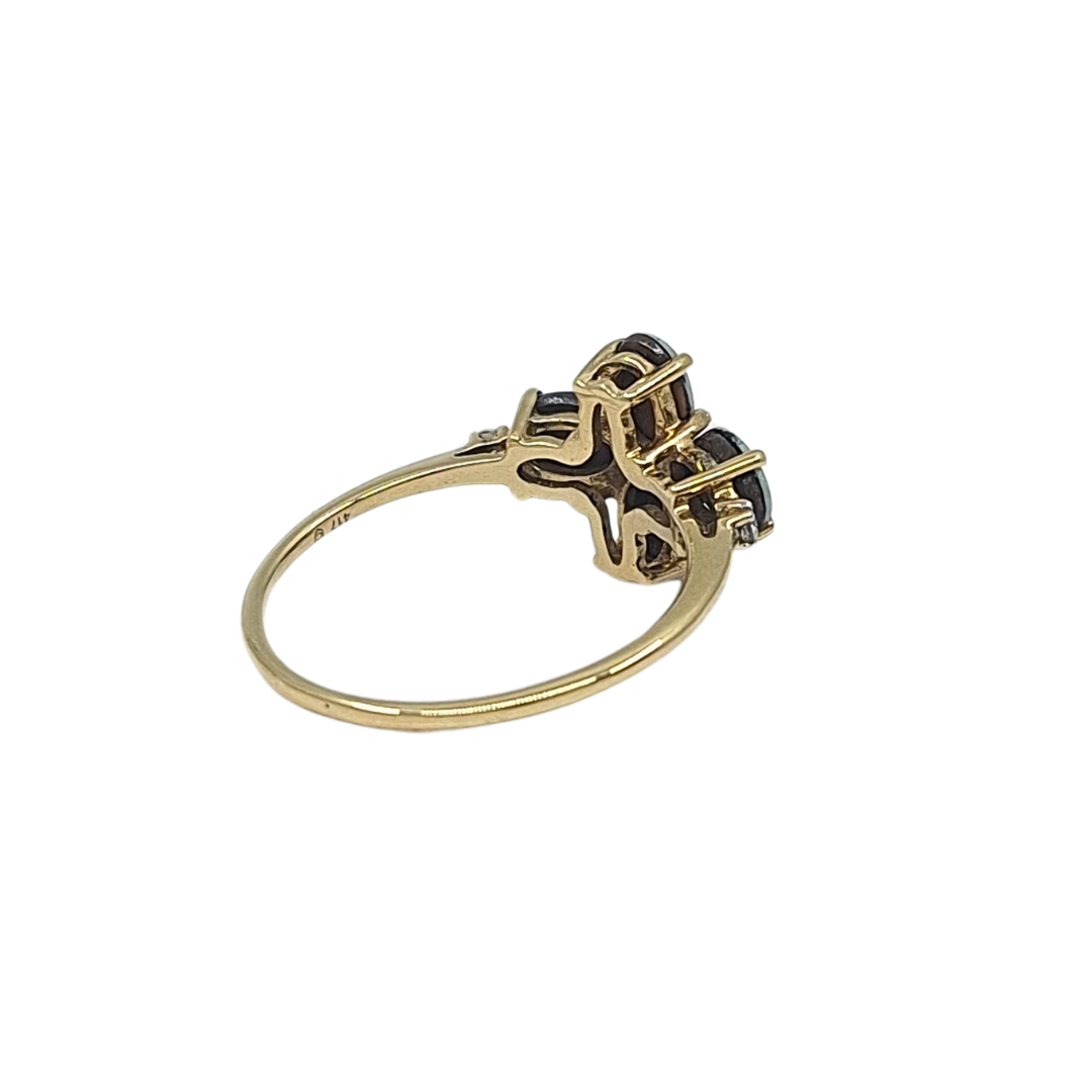 9ct Yellow Gold Opal Doublet Flower Ring