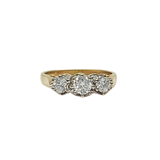 18ct Yellow Gold Three Stone Diamond Ring 0.50ct