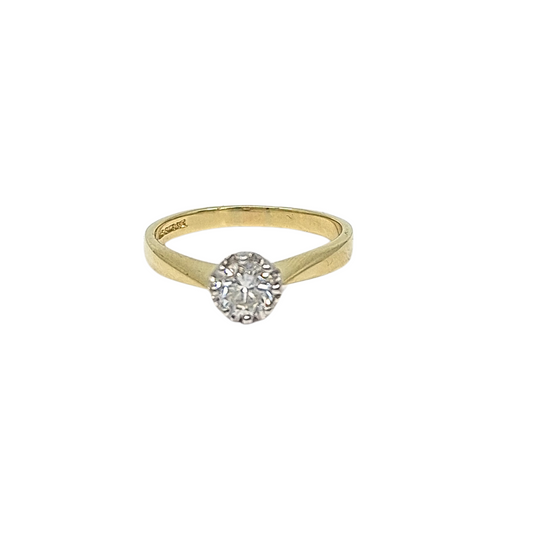 18ct Yellow Gold Diamond Solitaire Ring
