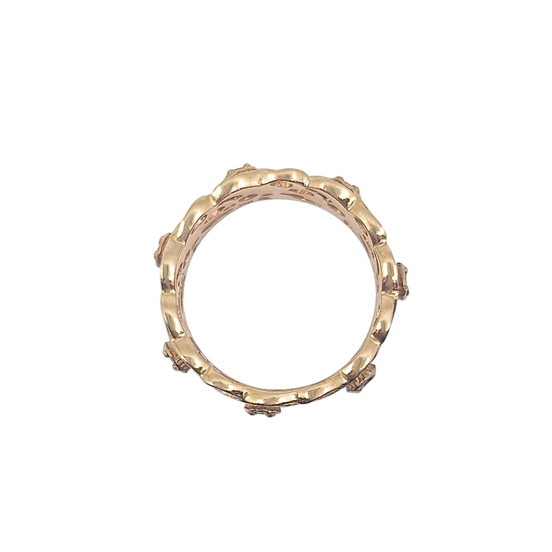 14ct Rose Gold Decorative Diamond Band Ring
