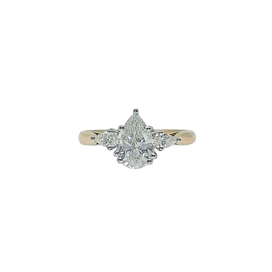 18ct Yellow Gold Diamond Three Stone Ring 1.50ct
