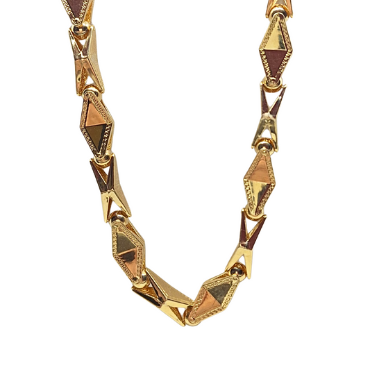 14ct Yellow Gold Geometric Style Chain 26"