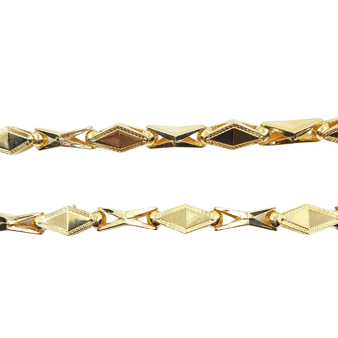 14ct Yellow Gold Geometric Style Chain 26"