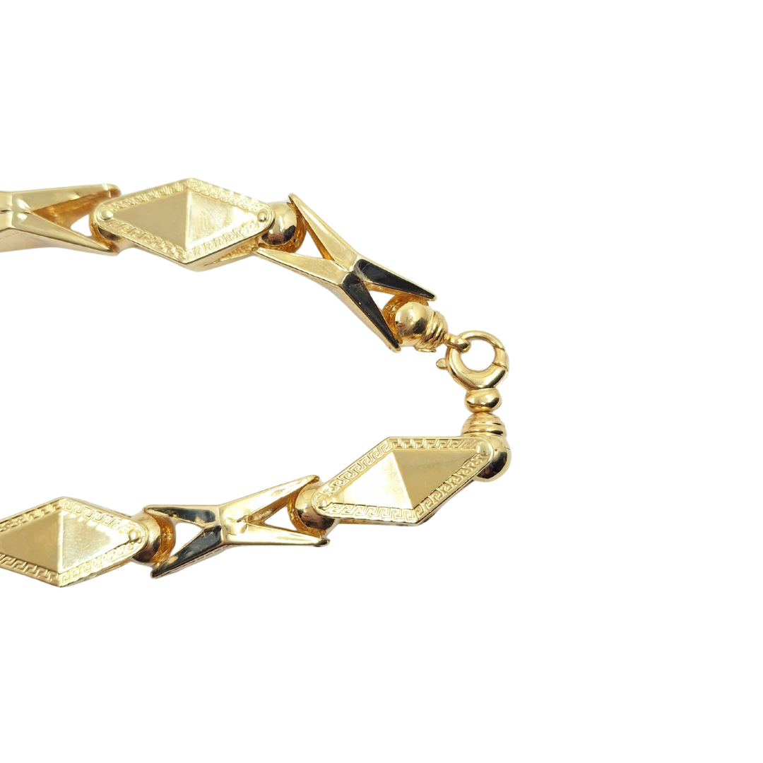 14ct Yellow Gold Geometric Style Chain 26"