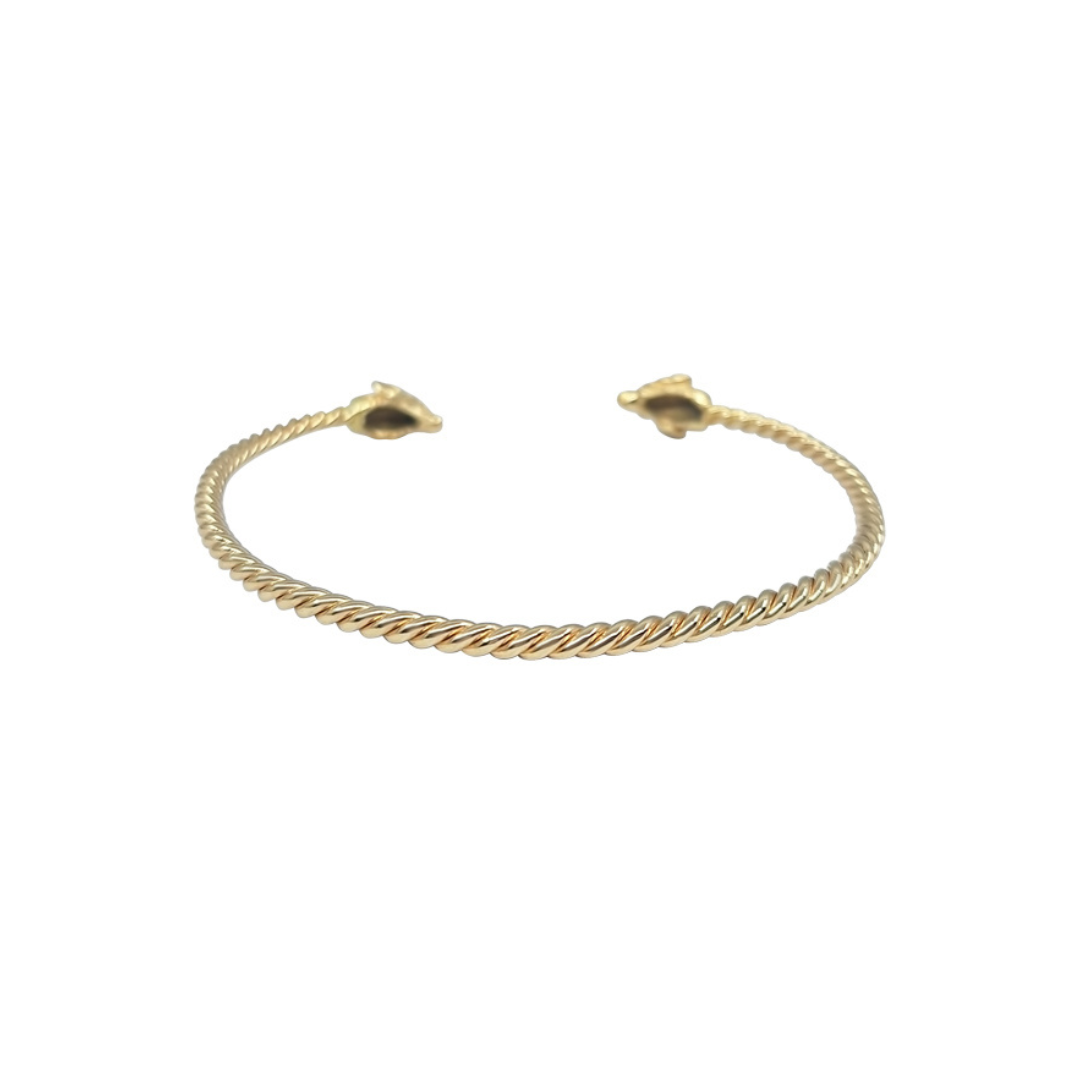 14ct Yellow Gold Ram Head Torque Bangle