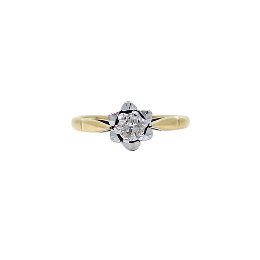 18ct Yellow Gold Diamond Solitaire Ring 0.27ct