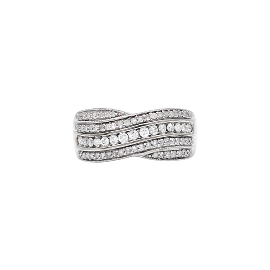 18ct White Gold Diamond Fancy Band Ring 0.50ct