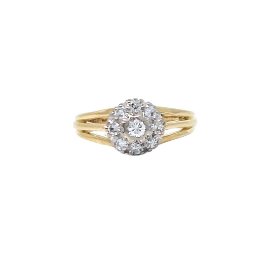18ct Yellow Gold Diamond Cluster Ring